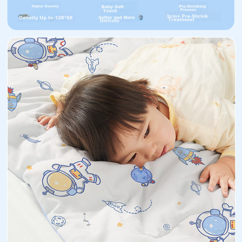 BEYONDHOME BABY Pure Cotton Fitted Sheet A-Class for Newborns and Toddlers, Cute Planet Design, 120*65cm 5