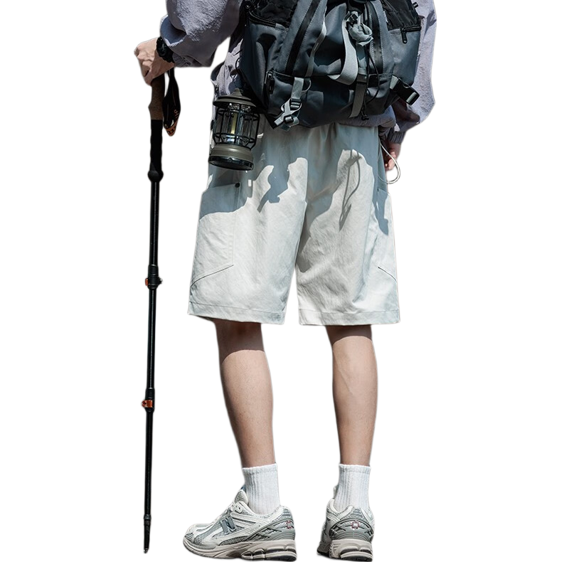 Foss Phil Ice Silk Moisture-Wicking Quick-Dry Shorts for Men, Spring And Summer Outdoor Loose Casual Breathable Cargo Pants K177 Off-White 3XL