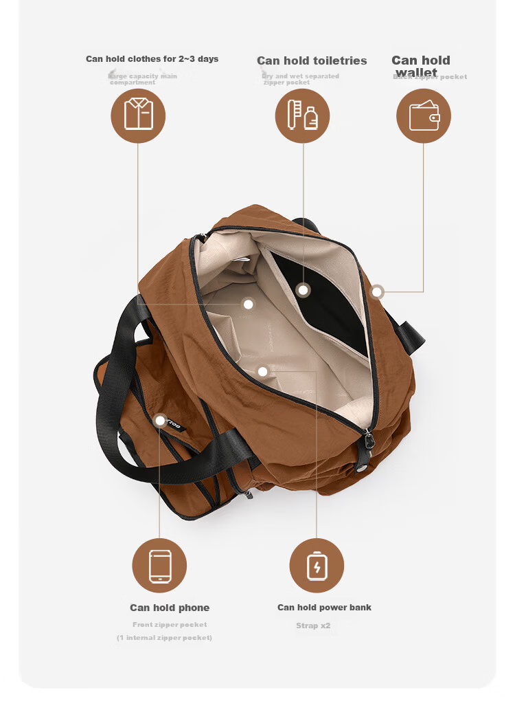 GOLF Lightweight Foldable Travel Bag Large Capacity Luggage Duffle Bag Unisex Outdoor Fitness Sports Bag Business Trip Travel Handbag 12