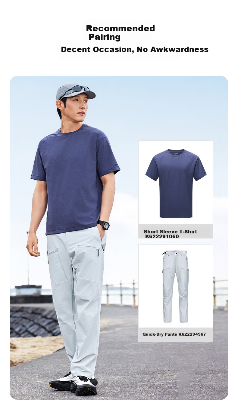 Kolumb Short Sleeve T-Shirt Summer Moisture-Wicking Quick-Dry Cloud-Feel Sorona Sun Protection Outdoor Half Sleeve Stardust Blue L(175) 10