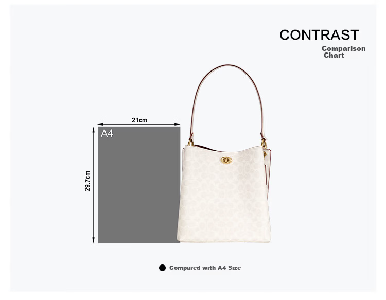 COACH CHARLIE Medium Bucket Bag in Off-White Classic Coated Canvas with Leather 89003 B4R7B 2