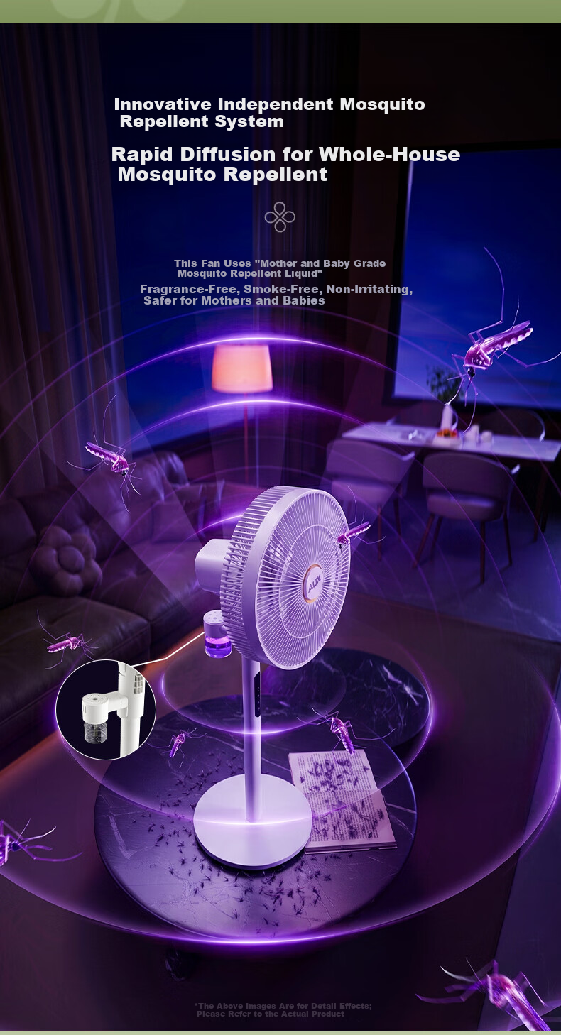 AUX DC Inverter Floor Fan Quiet Home Standing Fan Stepless Speed Adjustable Energy-Saving Air Circulation Fan Dual-Use Table and Floor Fan FS30-2501 9