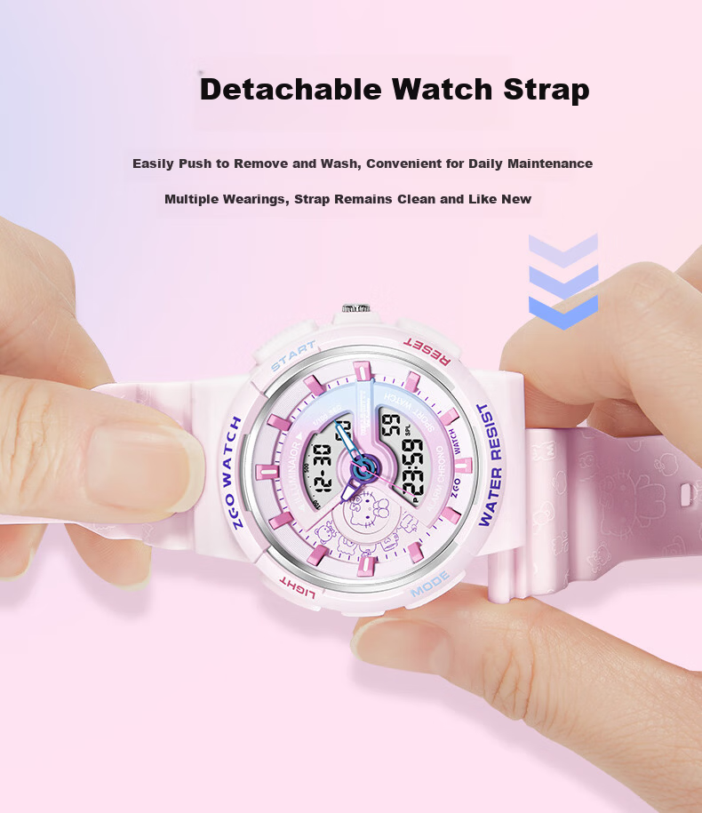 Hello Kitty Girls' Student Sports Luminous Waterproof Electronic Watch for Elementary and Middle School Children Birthday Gift for Girls 8573 11
