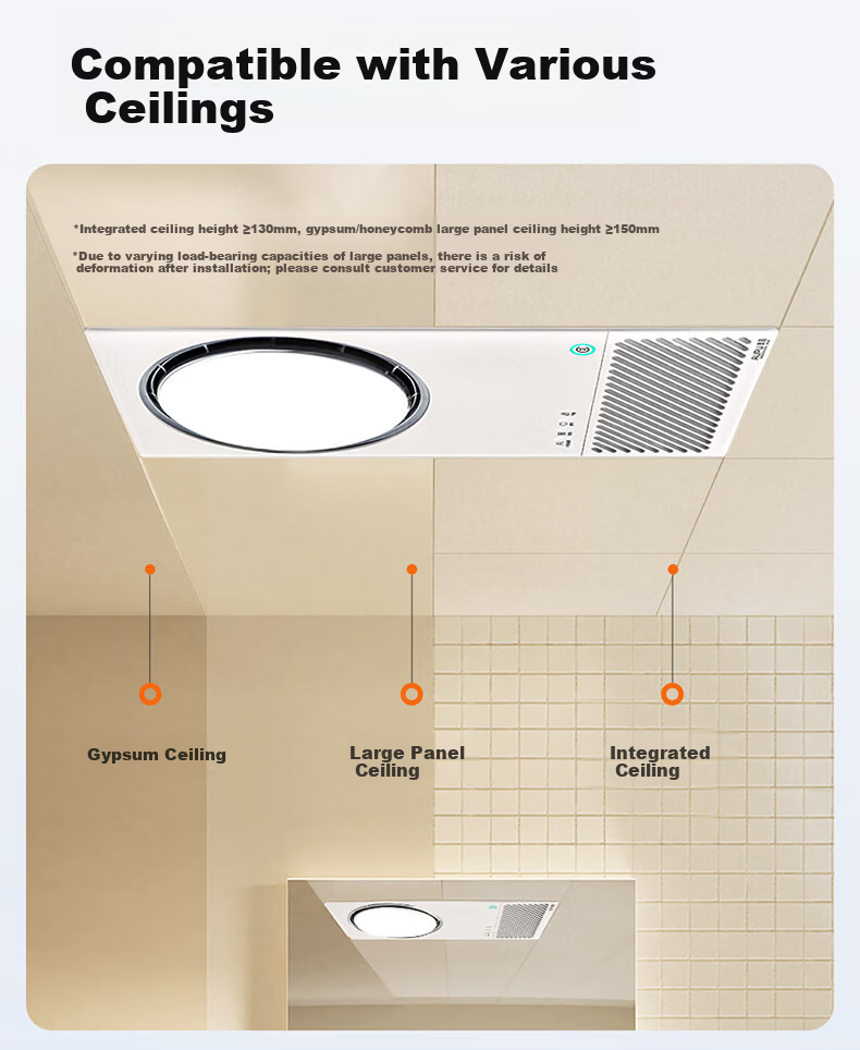 AUPU Smart Bathroom Heater Q360A3-Air with Thermal Ring Deodorization, Warm Air, Lighting, and Exhaust Integration 18