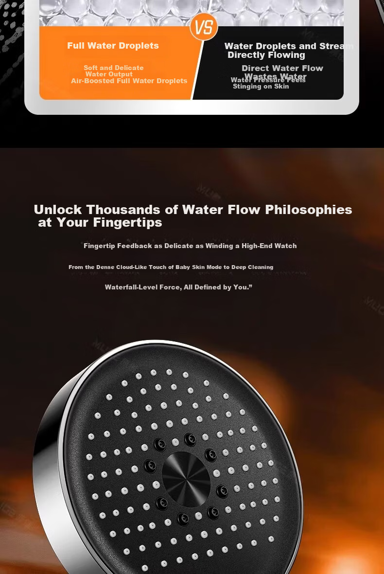 MUGE High-Pressure Shower Head Universal Powerful Water Flow Handheld Bathroom Shower Sprayer 8