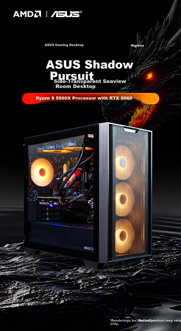 AMD & ASUS Neptune EVO Ryzen R5 5600/RTX 5060/16GB/500GB Gaming Desktop DIY Assembled PC Full Set 1