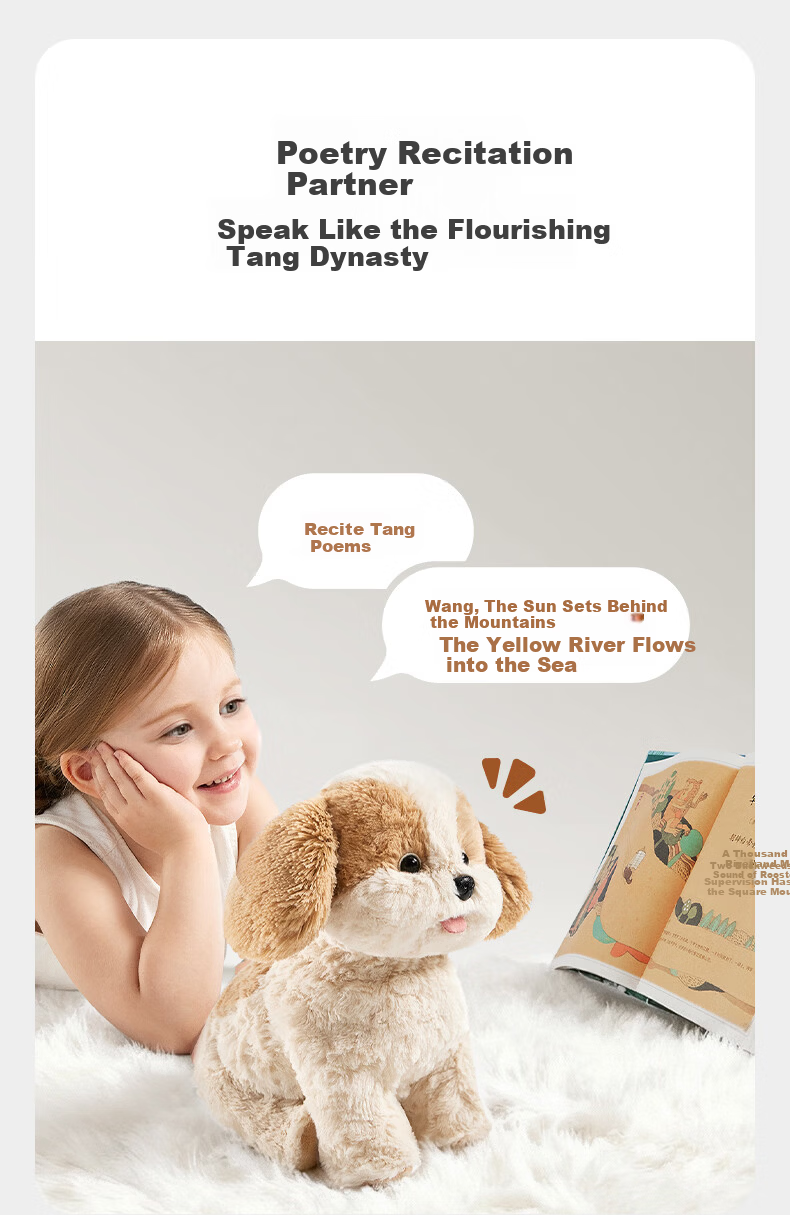 Babycare Talking Plush Animal Dog Maltese Baby Toy Children's Day Gift Realistic Pet 8