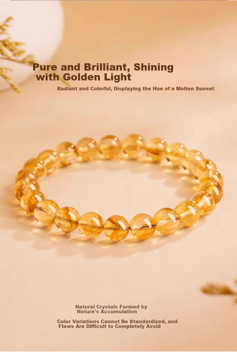 Jinliufu Auspicious Natural Grade Yellow Tower Crystal Loose Beads Wealth Yellow Crystal Handmade Beads for Women Birthday Gift for Girlfriend Mom Wife 6