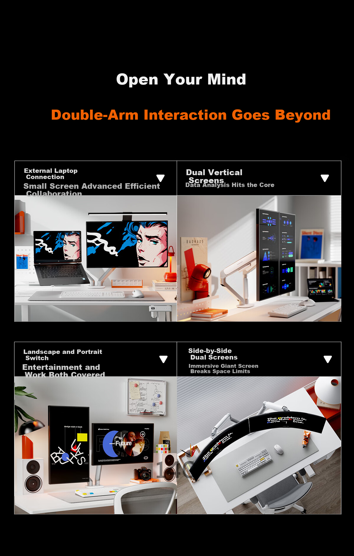 Songneng Notebook Monitor Stand Dual Screen Monitor Stand Dual Display Riser Computer Desk Stand Dual Screen Splicing Computer Stand Arm T650 5
