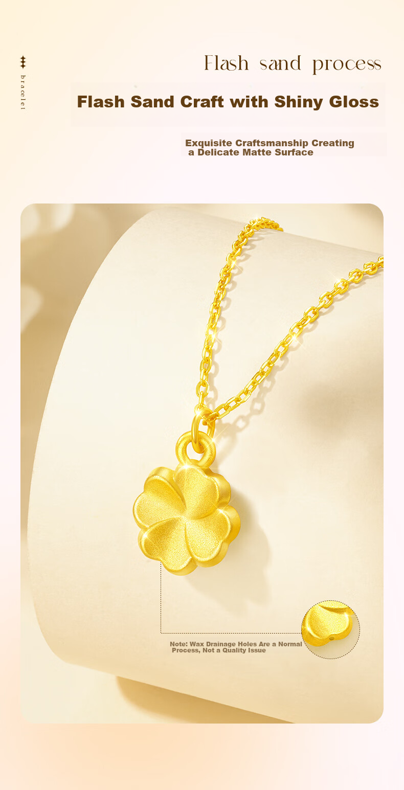 Liyi Jiujiu Gold Four-Leaf Clover Necklace for Women, Birthday Gift for Wife and Girls, Practical Children's Day Gift 5