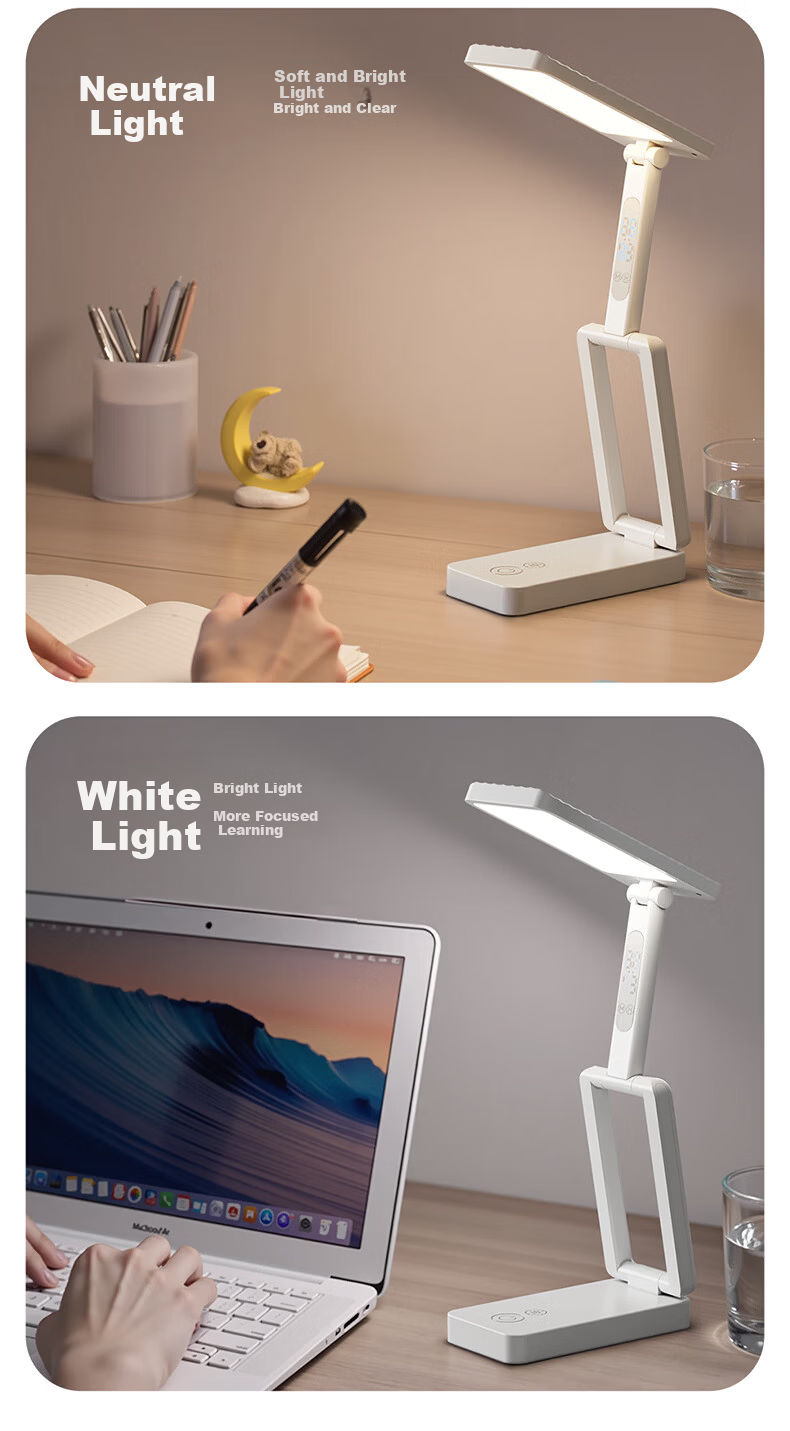 HP Ultra-Long Battery Life Rechargeable Desk Lamp Pure Light Study Lamp AA Grade Student Dormitory Reading Desk Lamp Angel Light 9
