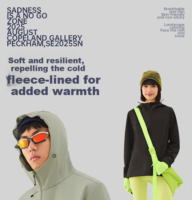 TECTOP Fleece-Lined Softshell Jacket Couples Outdoor Hiking Mountaineering Hooded Coat 6