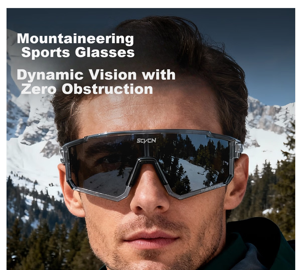 SCVCN Photochromic Mountaineering Goggles Day and Night Outdoor Hiking Windproof Sandproof Sunglasses Unisex 1