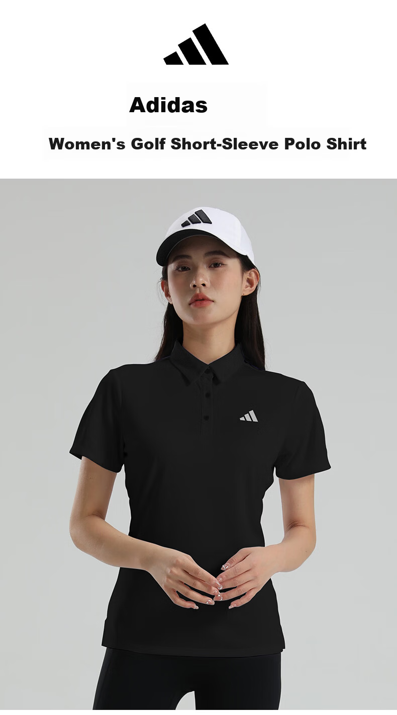 Adidas Women's Summer Short Sleeve Quick-Dry Breathable Sports Casual Polo Shirt 1