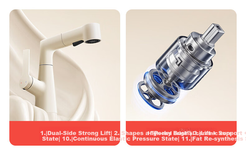 Baihan Aluminum Alloy Bathroom Faucet Pull-Out Hot and Cold Basin Tap 18