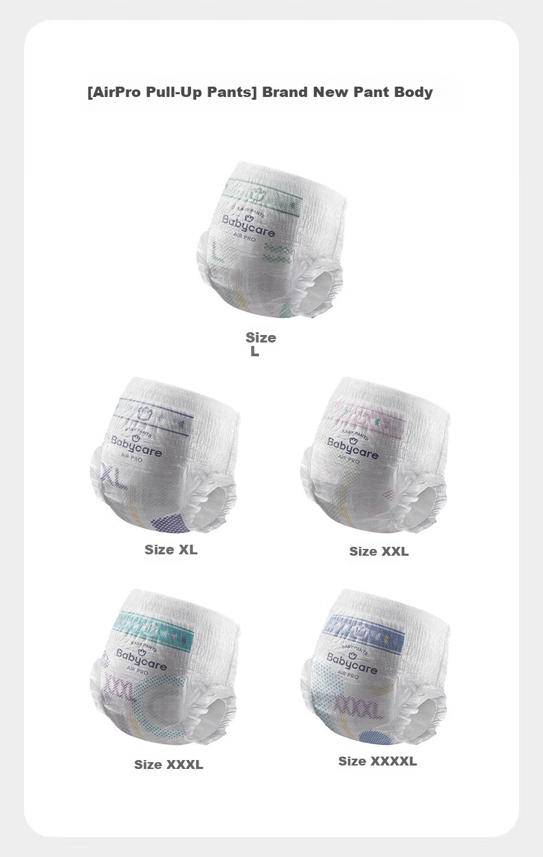 Babycare Airpro L size Mini Pack Pull-Up Diapers L22 (9-14kg) Baby Diapers Summer Ultra-Thin Breathable 3