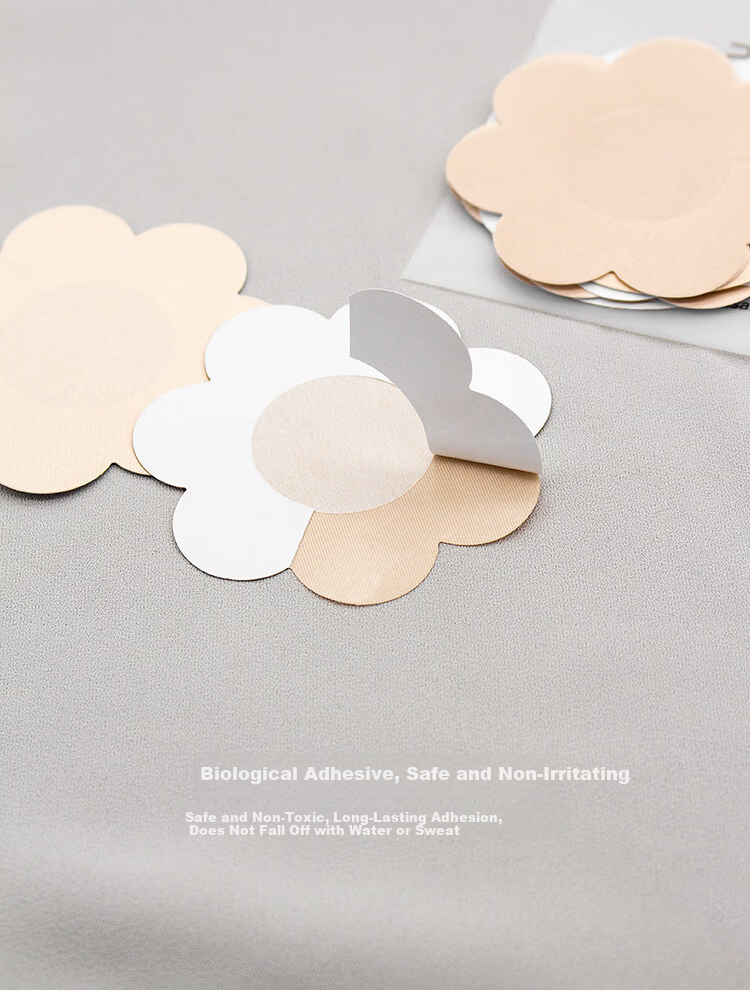 Caramella Disposable Silk Satin Ultra-Thin Invisible Breathable Adhesive Nipple Covers for Women Summer Strapless Bra Pads 9