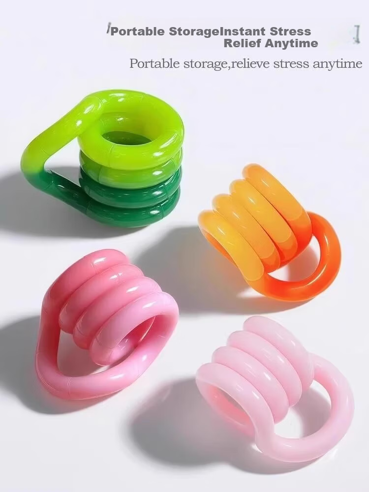 JIANTIAN Temperature-Sensitive Color-Changing Twist Puzzle Finger Toy Stress Relief Sunset Glow Children's Children's Day Gift 2