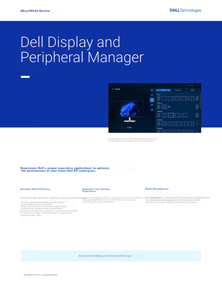 Dell 27-inch IPS Monitor 100Hz Low Blue Light Business Office Display Wall-Mountable VGA+HDMI+DP E2725HM 3