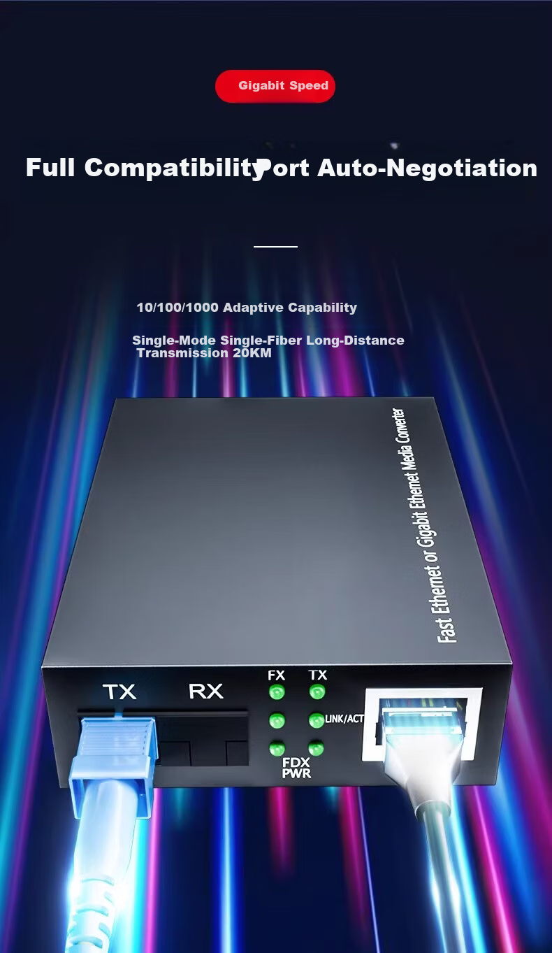Ganwen Technology Fiber Optic Transceiver Single Gigabit/Ten-Gigabit Optical-Electrical Converter Fiber Modem Optical to Ethernet Converter 1 Optical 1 Electrical 1 Optical 2 Electrical Network Interf 4