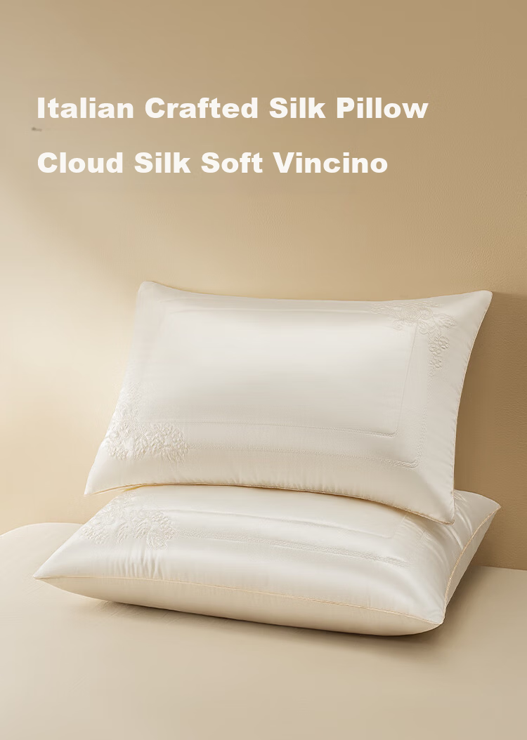 JD Jingzao Cloud Silk Mulberry Silk Pillow A-Class Antibacterial Soft Neck Support Adult Deep Sleep Pillow Core 48*74cm Single Pack 10