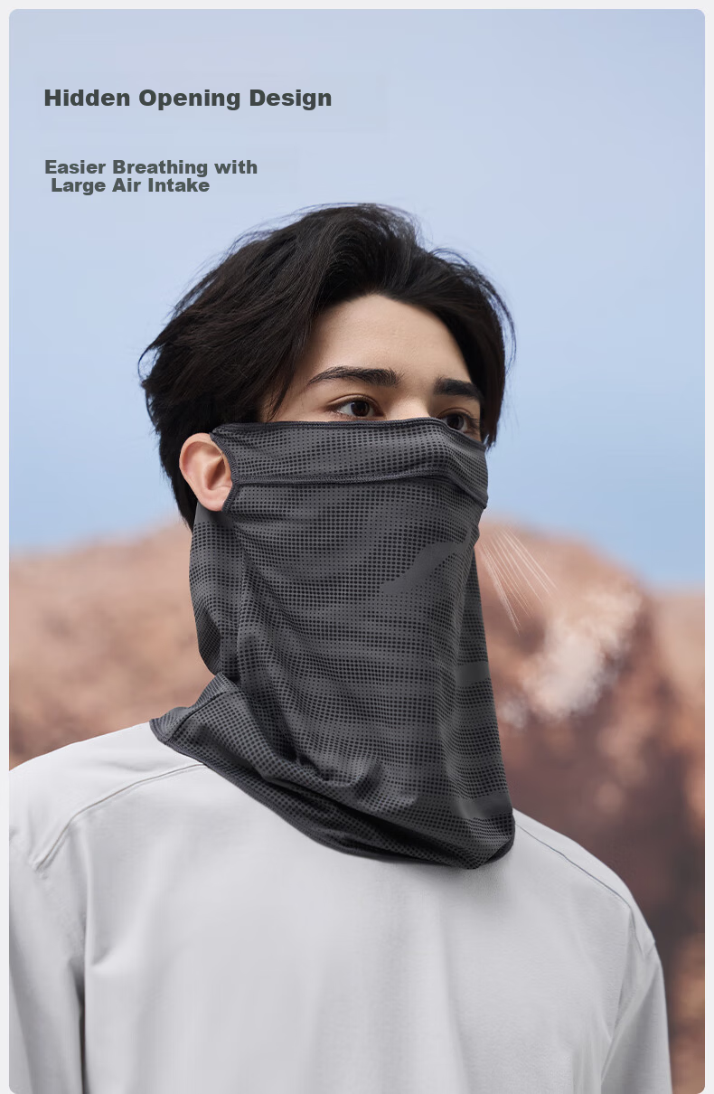 MISSION UV Ice Silk Sun Protection Face Mask for Men, Cycling and Mountaineering, Summer UV Protection Neck Cover, Full Face Sun Shield Mask 5