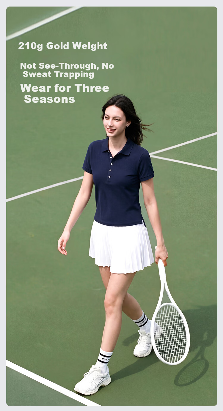 JD Jingzao Women's Polo Collar Short Sleeve T-Shirt 26 Summer New Basic Shirt Elegant High-End White M 8