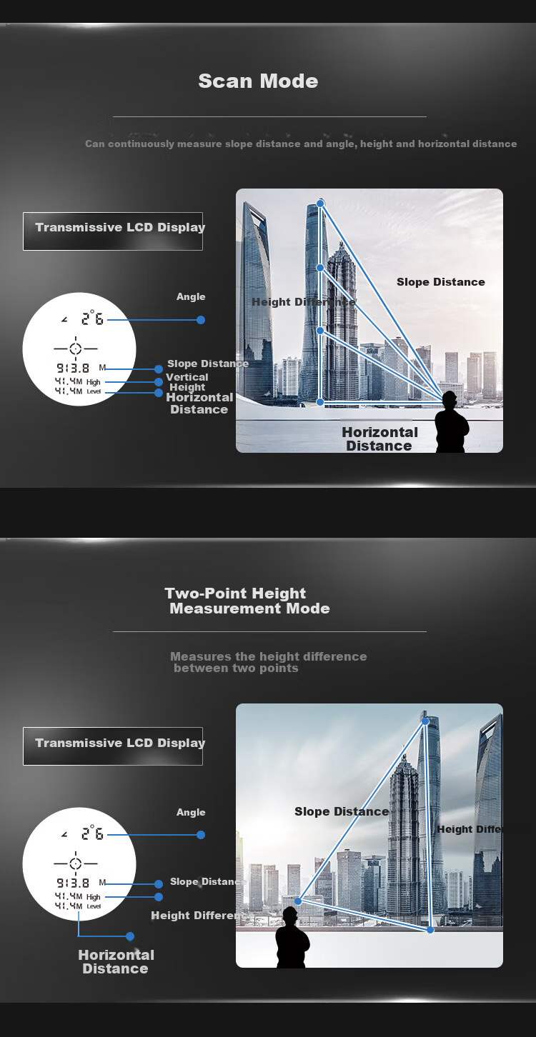 Nohawk Laser Rangefinder Telescope Golf Distance Measurer 600M Range/Angle/Height/Speed + Golf 15
