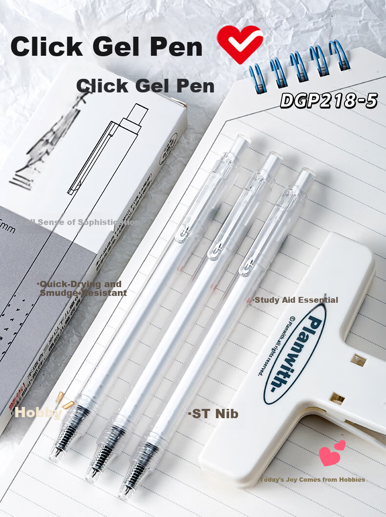 AIHAO 0.5MM Quick-Dry Gel Pen with Cap Red 6-Pack D4072 1