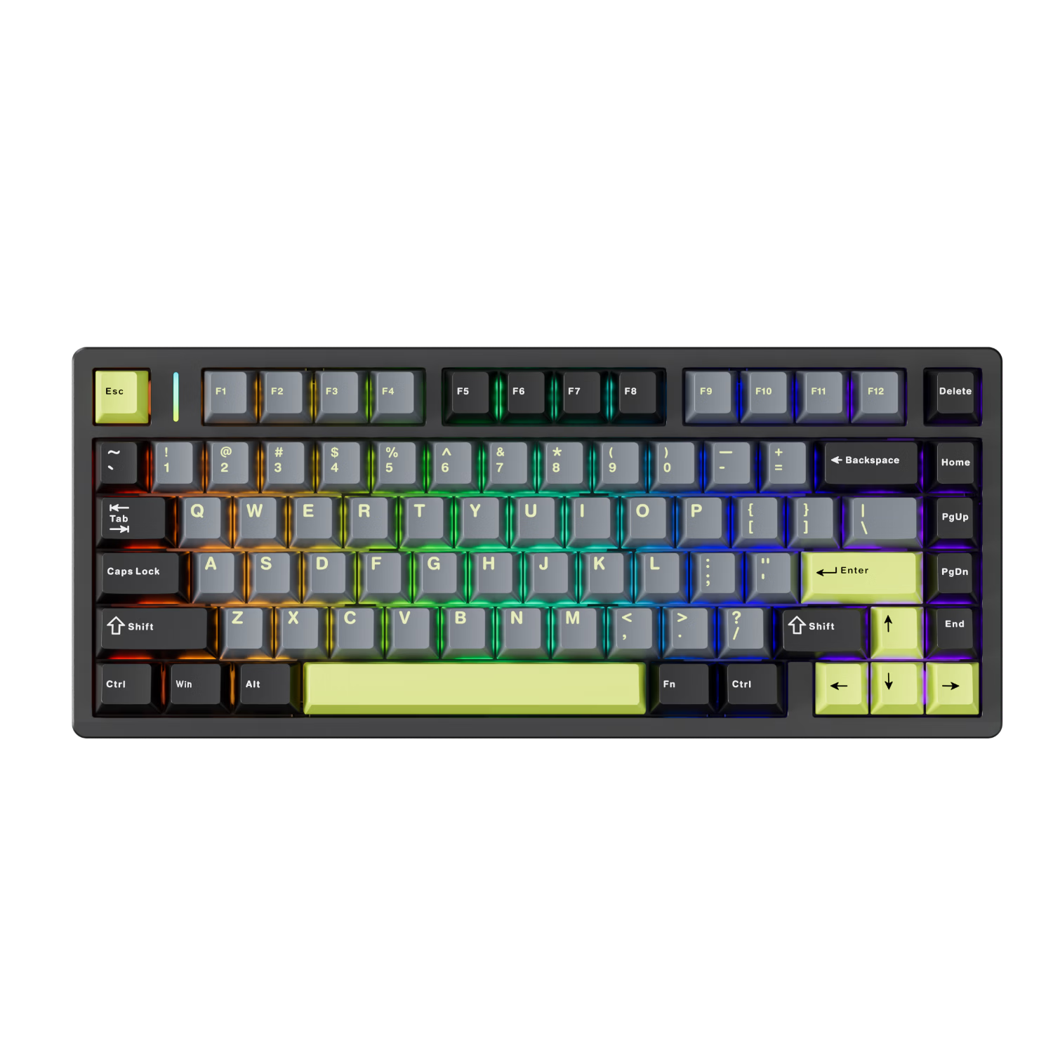 AULA M75 Custom Mechanical Keyboard Tri-Mode Aluminum Wired 2.4G Bluetooth Gasket Structure Gaming M75 Tri-Mode Ink Black Crescent Switch