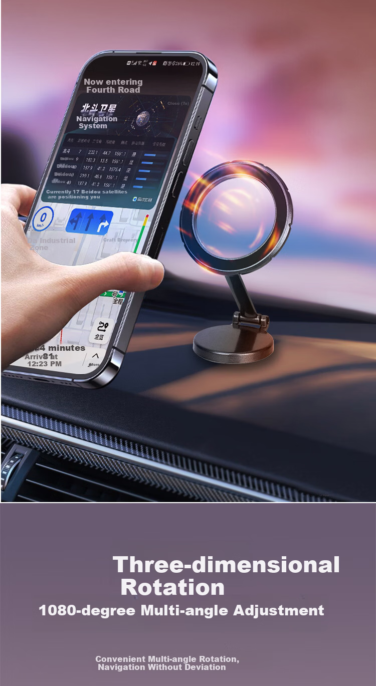 Feimao Leg Magsafe Magnetic Car Mount 360-Degree Rotatable Air Vent Zinc Alloy Magnetic Holder 7