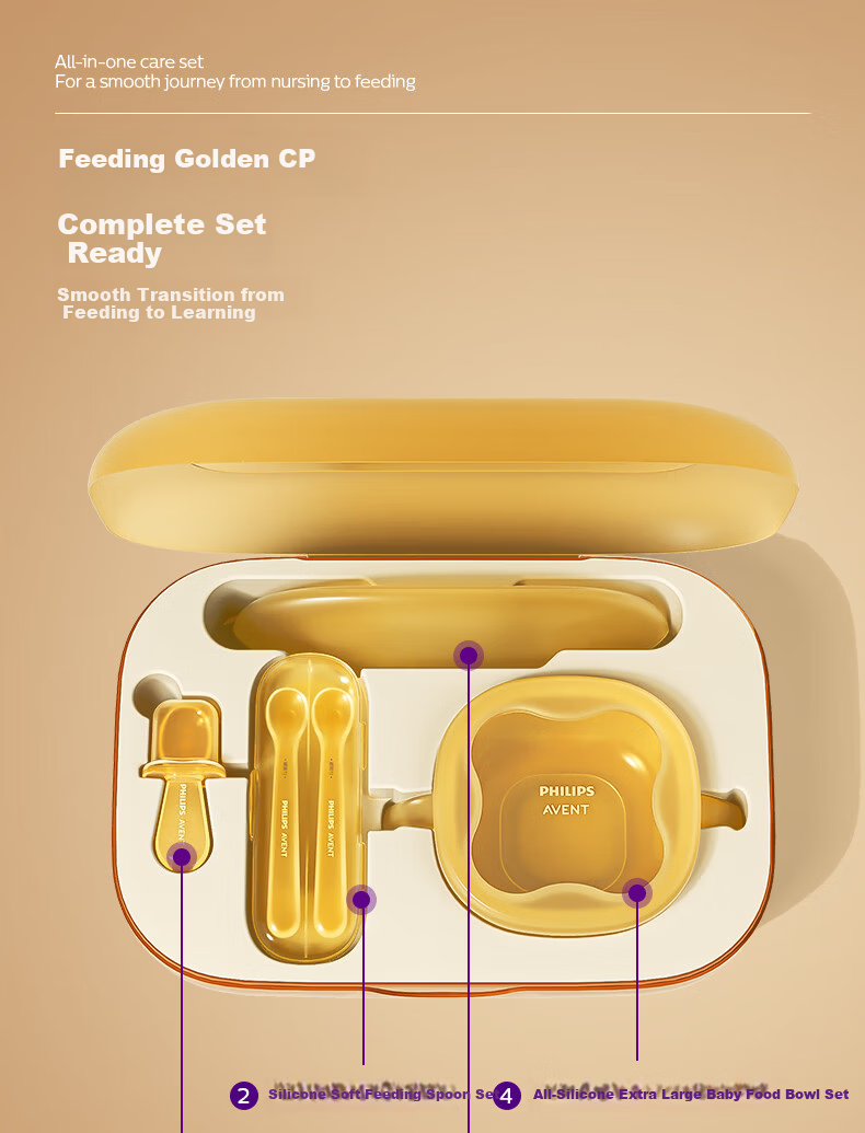 AVENT Philips Baby Food Silicone Tableware Gift Set JD Self-operated Baby Lunch Box 3