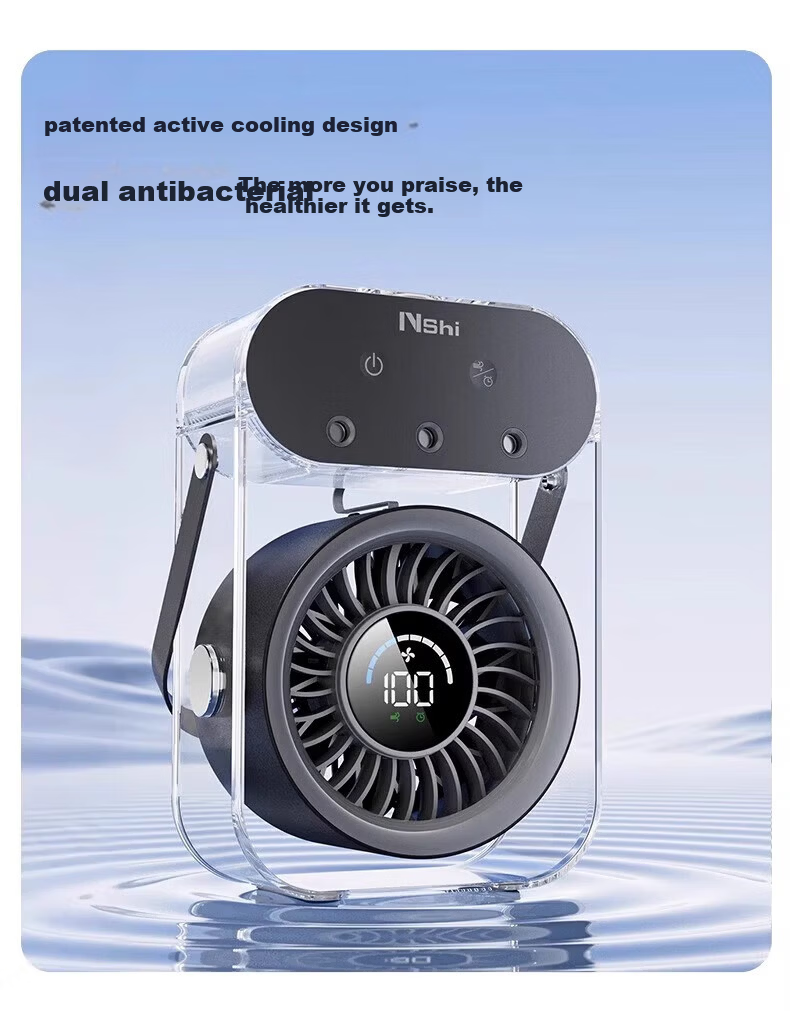Upgraded Desktop USB Mini Mist Fan Portable Air Conditioner Small Home Office Dorm Silent Long Battery Life Electric Version Black 16