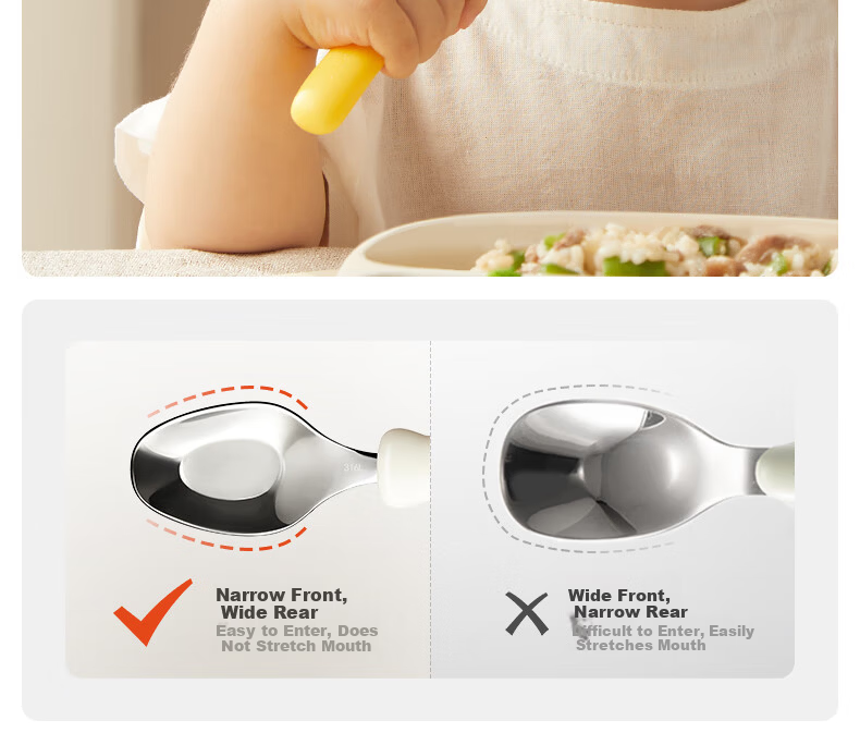 Huang Chong Baby Spoon Children's Day Gift One-Year-Old Self-Feeding Yuanbao Spoon Learning to Eat Training Supplementary Food Spoon 4