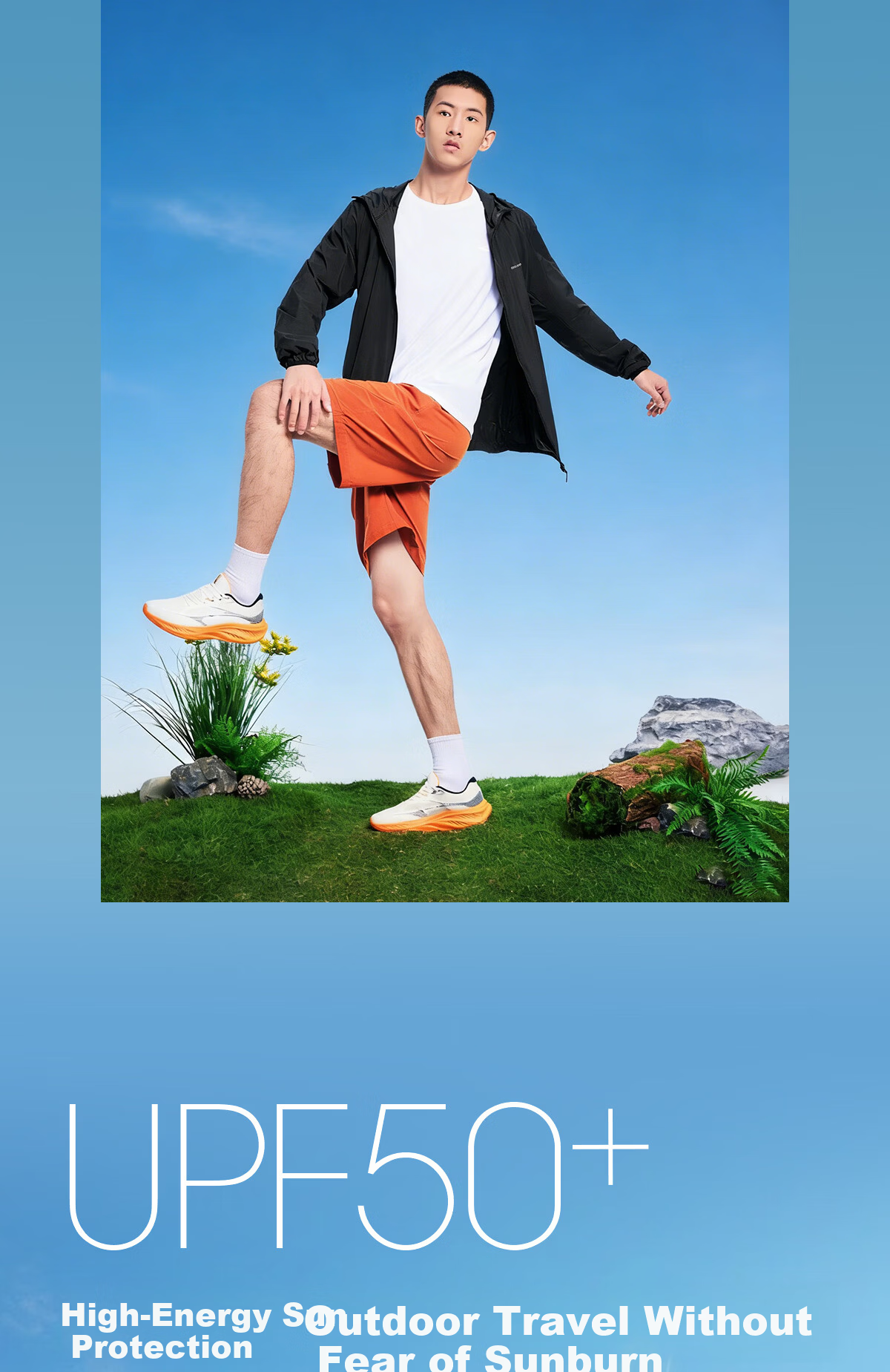ERKE [Yu Shitong Edition] Sun Protection Woven Jacket Ice Cooling Outdoor Windbreaker UPF50+ Sports Running Shirt 5