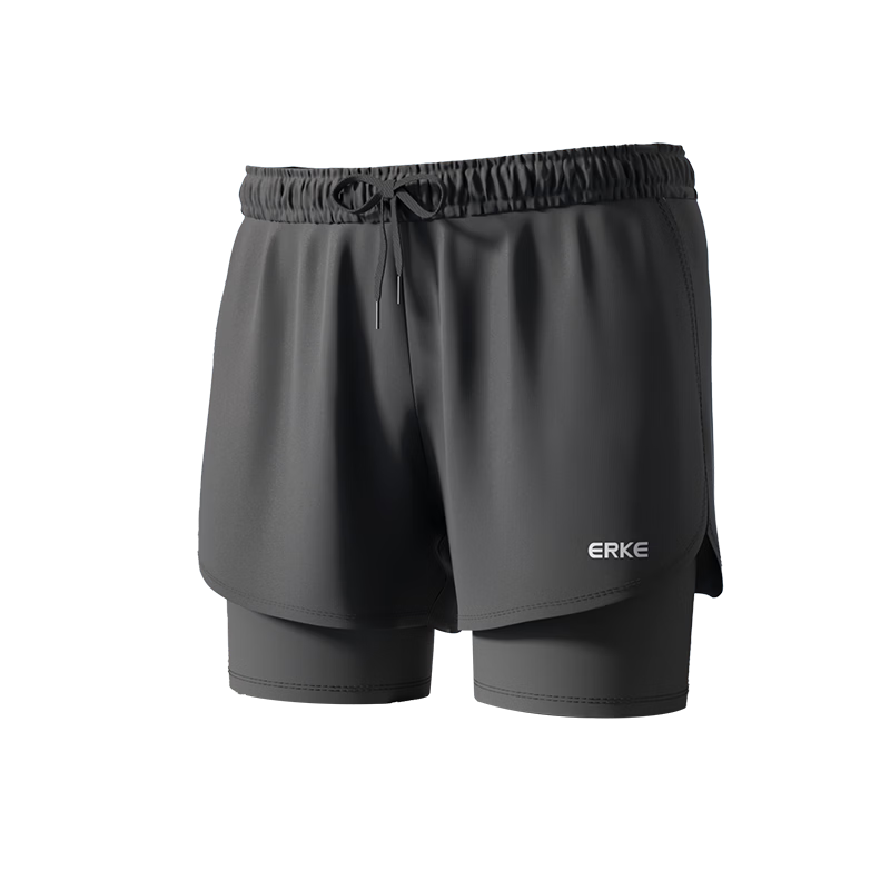 ERKE Men's Swim Trunks, Double-Layer Anti-Embarrassment, Loose-Fitting, Quick-Drying, Vacation Beach Shorts, Hot Spring Swimwear, Swimming Gear