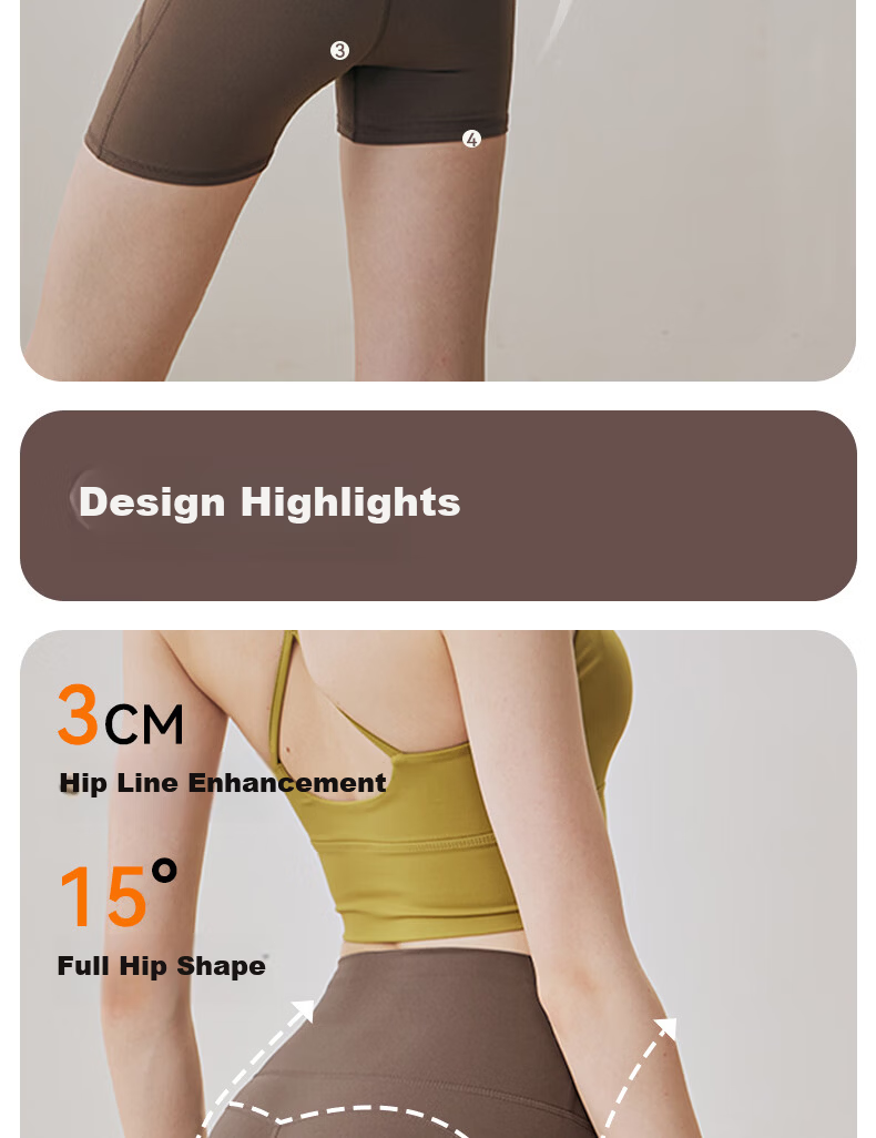 XUEXIMAN Women's Yoga Pants High-Waist Hip-Lifting Seamless One-Piece Sports Shorts Pilates Cycling Biker Shorts 2