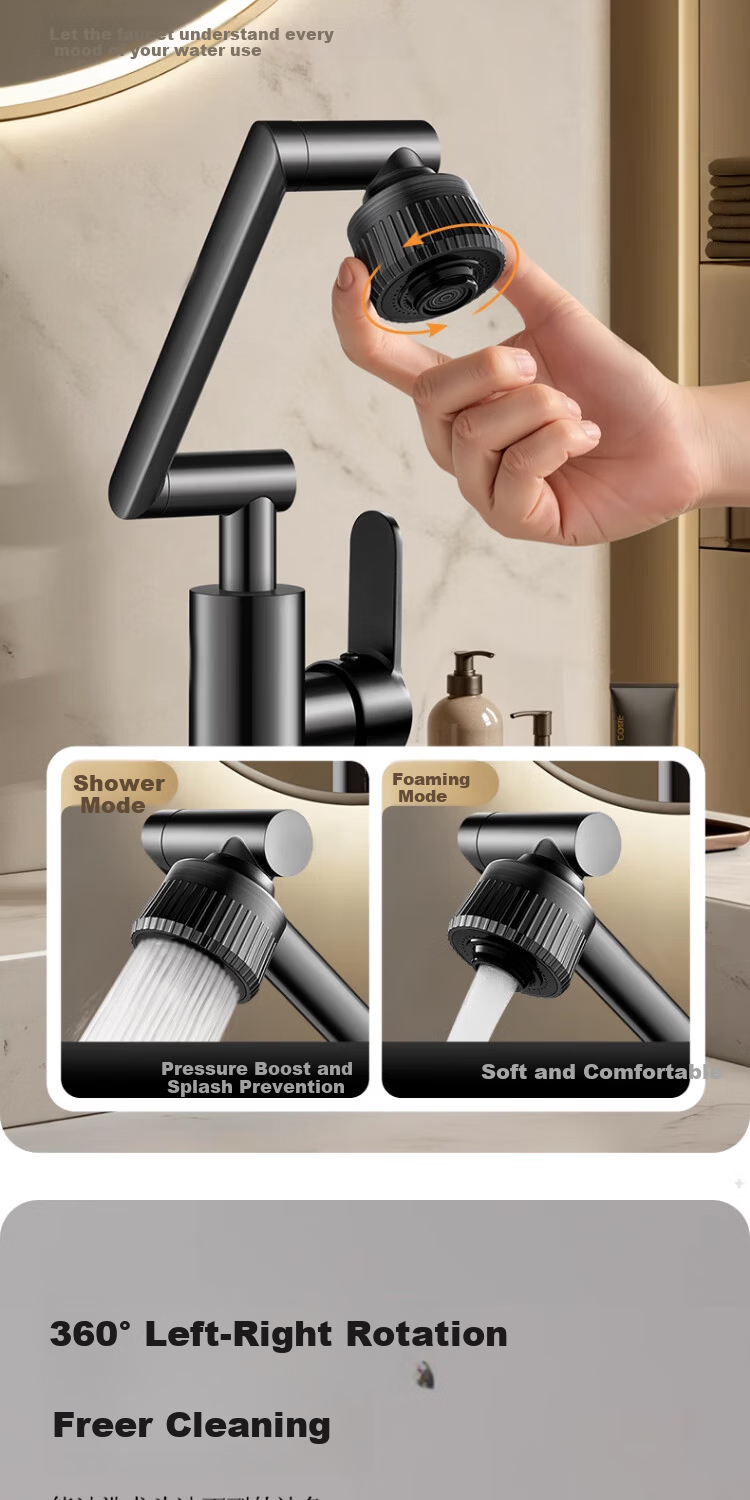 Del 28-Year Brand Basin Faucet Hot and Cold Water Mixer 2-in-1 Universal Mechanical Arm Washbasin Faucet 7