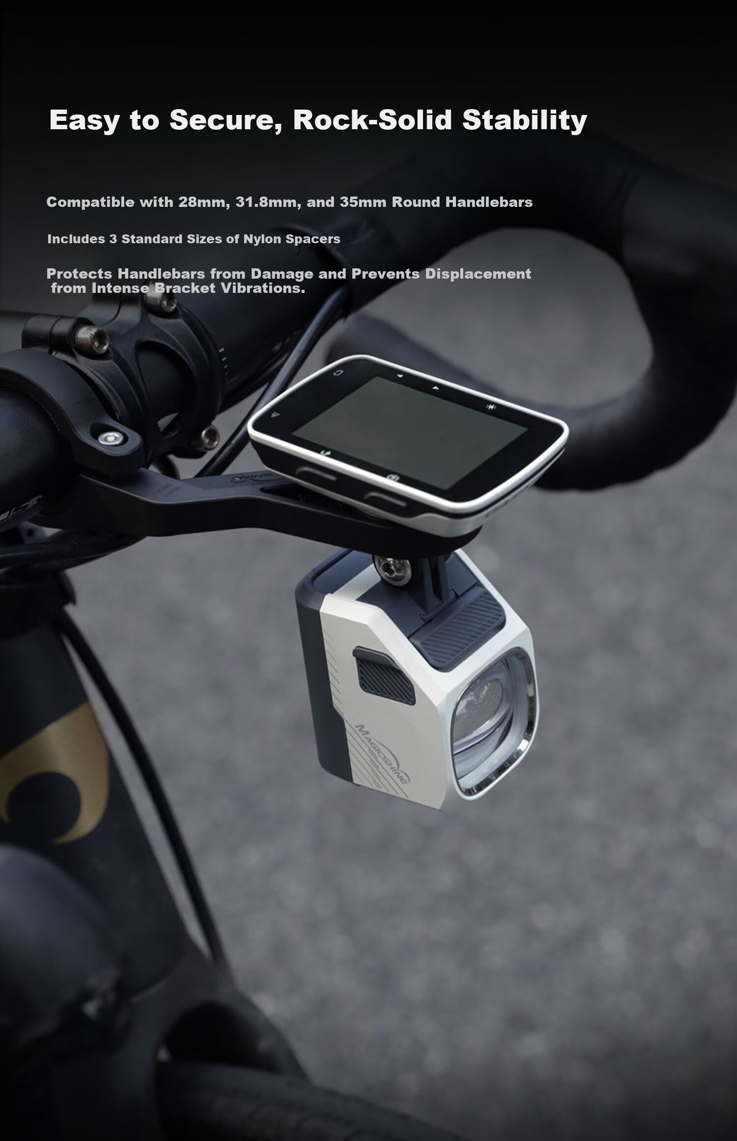 MAGICSHINE Integrated Extension Mount for Bicycle Light, Handlebar Mount for Cycling Computer and Sports Camera Attachment Accessories 17