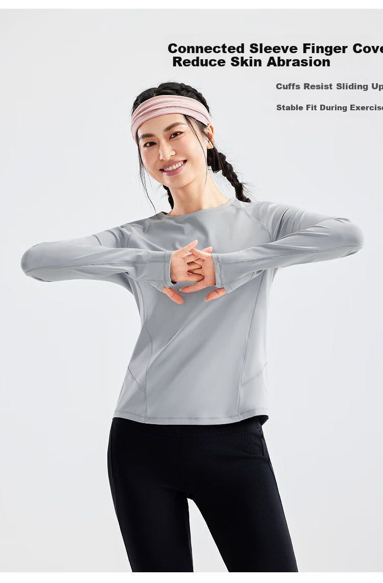 Toread Women's Quick-Dry Outdoor Breathable Lightweight Moisture-Wicking Long Sleeve T-Shirt for Spring and Summer Running Hiking Base Layer 11