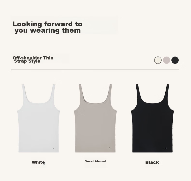 Ubras Pure Cotton Basic Camisole Women's Summer Outerwear Innerwear Backless Halter Top T-Shirt Sweet Almond Color XL 12