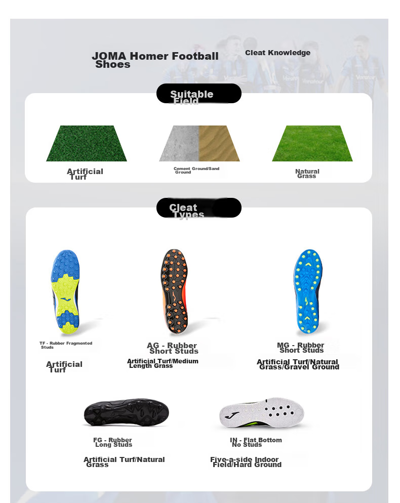 JOMA Soccer Shoes for Men, Women, Adults, Teenagers, Students, Competition MG Studs Non-Slip Football Training Shoes Blue Orange Size 43 19
