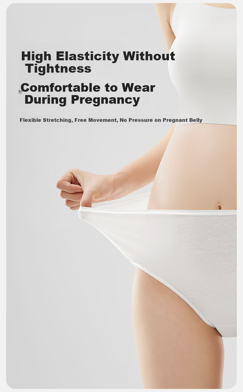 October Crystal Women's Disposable No-Wash Pure Cotton High-Waist Panties Daily Disposable Travel Shorts Pure White [12-Pack] L 10