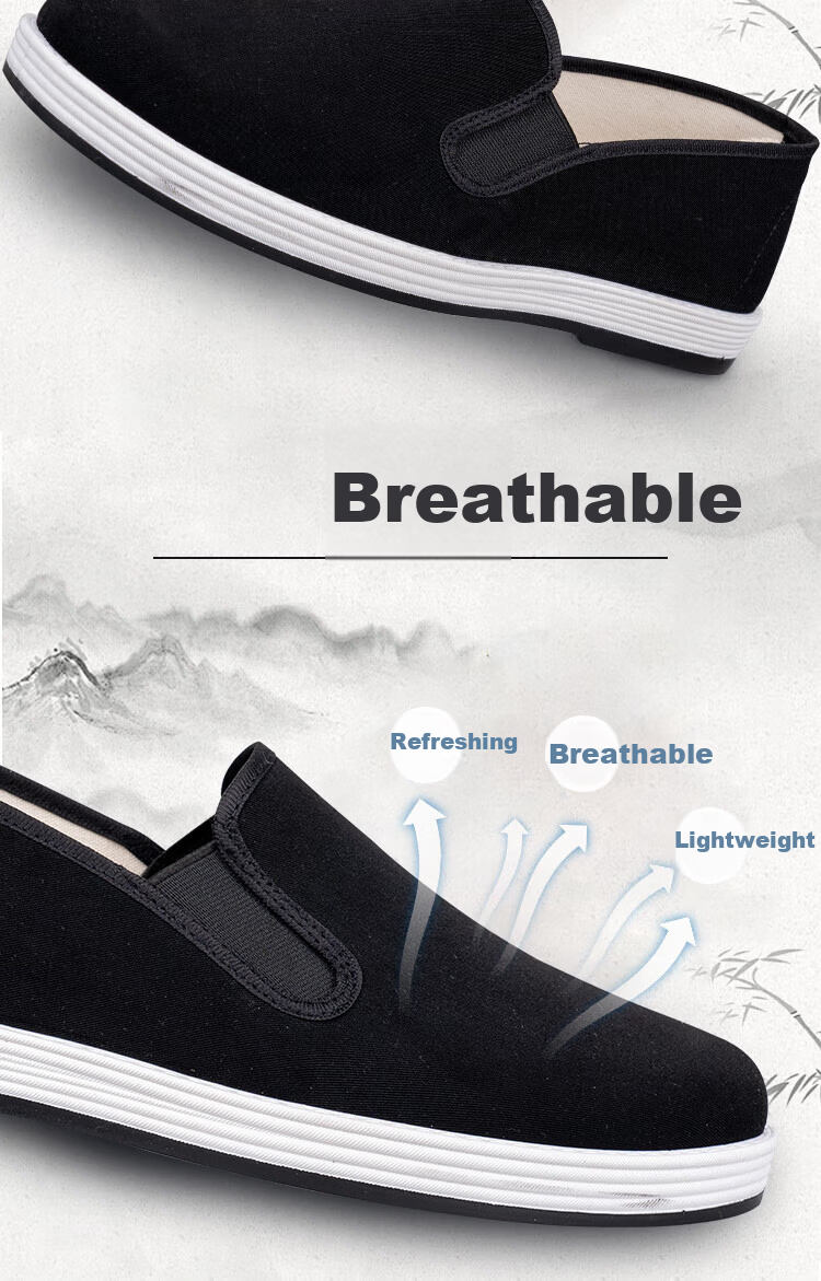 3514 Old Beijing Cloth Shoes Slip-On Labor Protection Work Shoes Lightweight Dad Shoes Traditional Men's Cloth Shoes Black Size 46 5