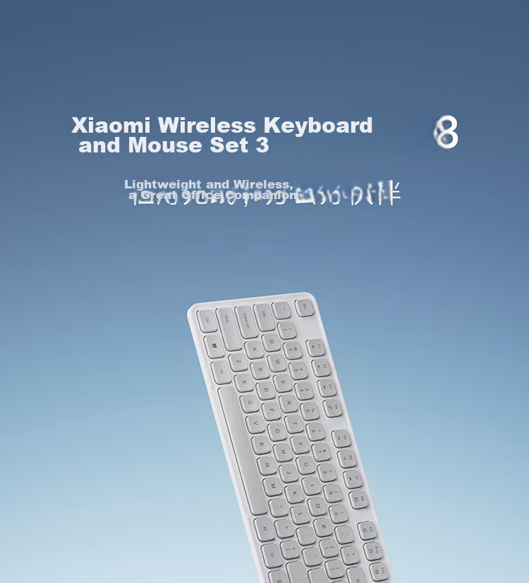 MI Wireless Keyboard And Mouse Set, Comfort Edition, Deep Space Black, Slim And Portable, Full-Size 108-Key Keyboard And Mouse, 2.4G Wireless Transmission, for Computer And Laptop Office Use, Keyboard And Mouse Combo 3