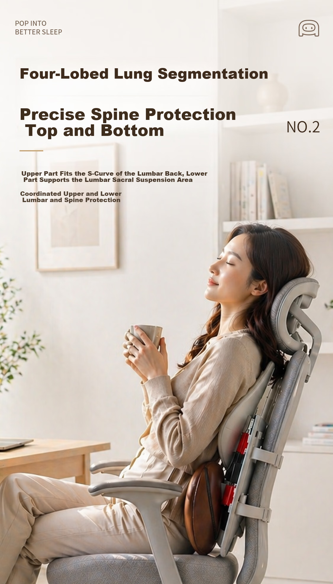 Bubble Waist Support Lumbar Cushion Ergonomic Backrest Car Office Seat Lumbar Pillow Long Sitting Relief Father's Day Gift 5