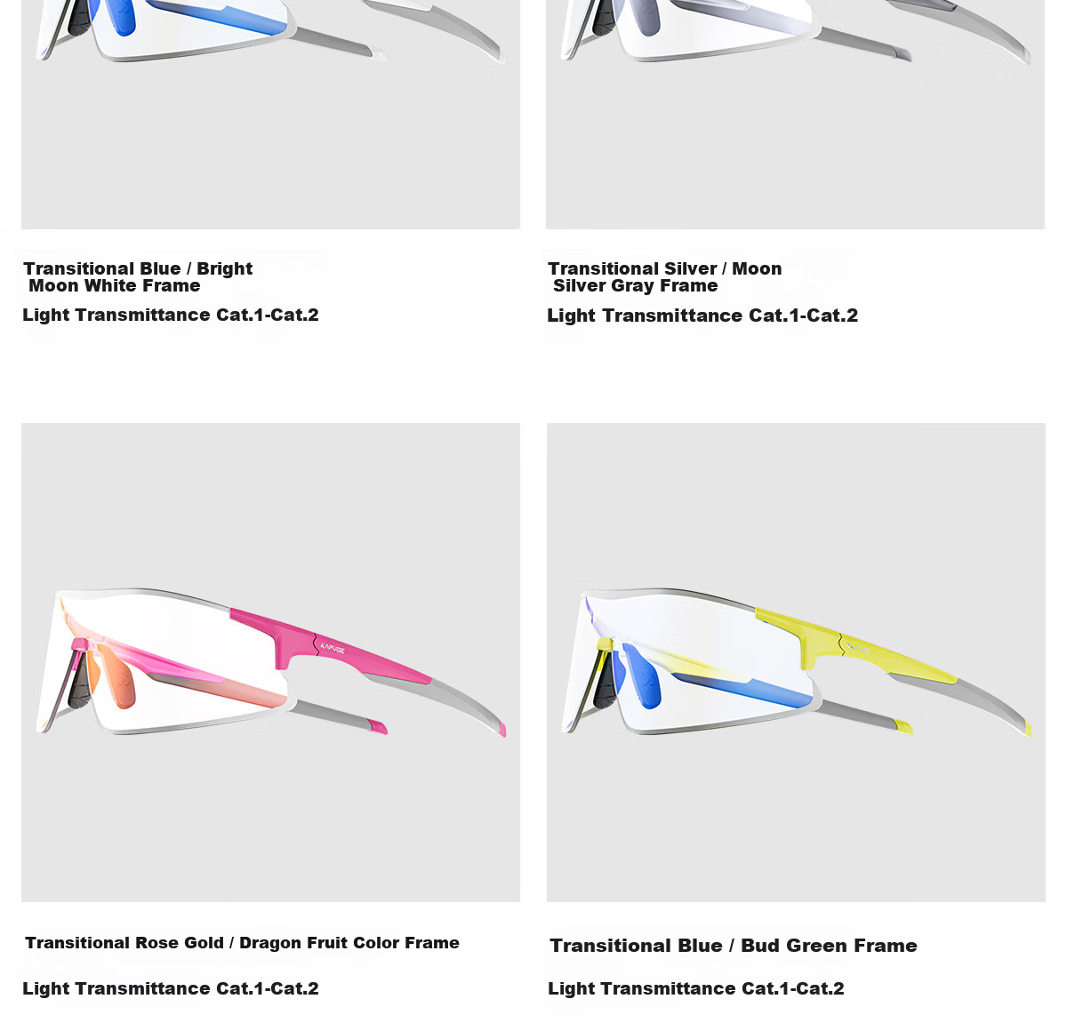 KAPVOE Windchase Running Glasses Marathon Photochromic Professional Outdoor Windproof Goggles Unisex Sunglasses 34