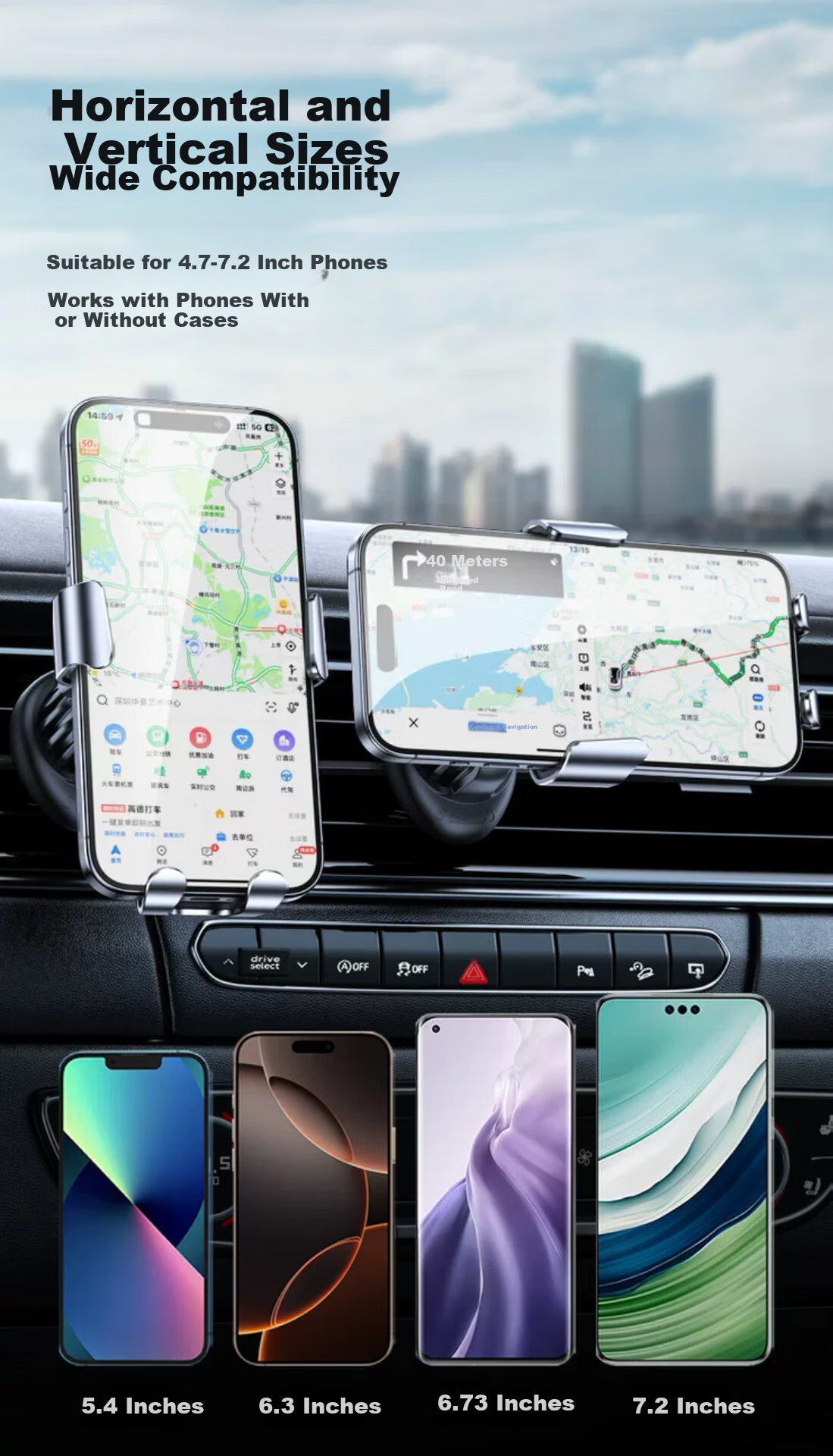 Howtreats Car Phone Holder 2026 New Model Air Vent Mount Multi-Functional Anti-Shake Universal Car Phone Stand 5