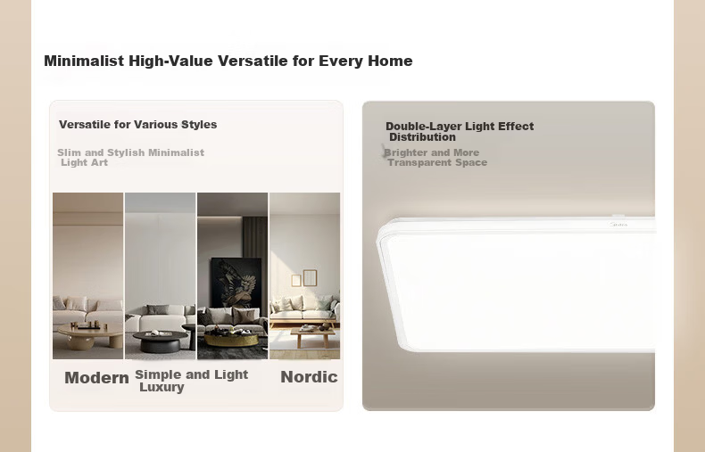 Midea Ceiling Light Living Room Chandelier Luxury LED Eye-Care Dimmable Smart Lighting Fixture 200W Minghui 4