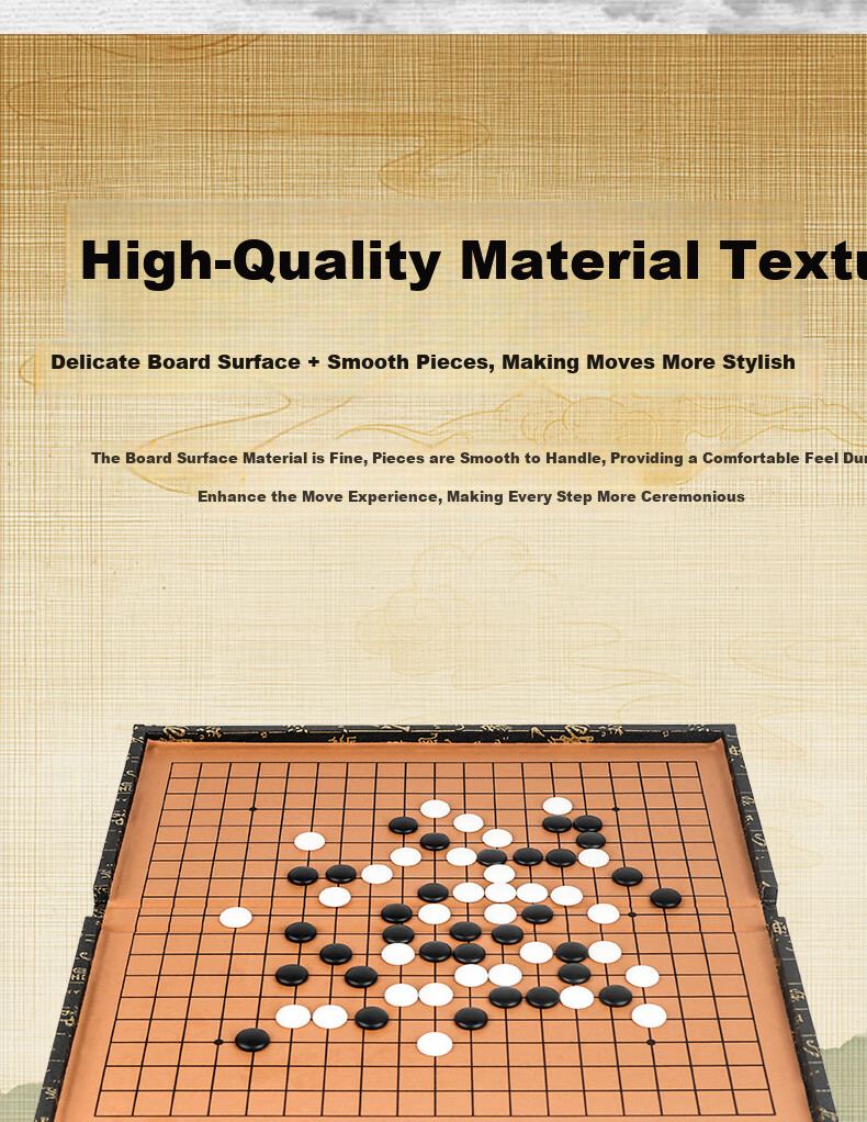 Miaoji Chinese Style Go and Gomoku Full Set Foldable Board Imitation Jade 361 Pieces MJ8657 2